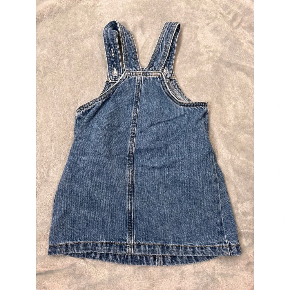 Old Navy Kids Blue Denim Overall Pinafore Dress Medium Wash Size 3T Sleeveless‎